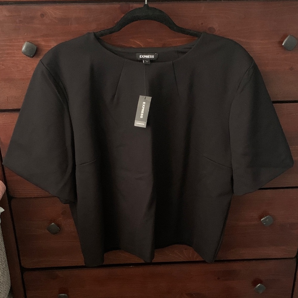 Express Women's Elegant Black Short Sleeve Top